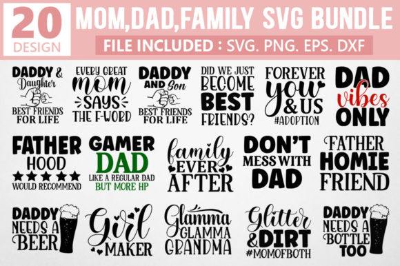 Mom, Dad, Family SVG Bundle Vol 4 Review
