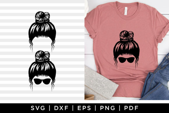 Mom Messy Bun SVG for Real Embroidery Projects